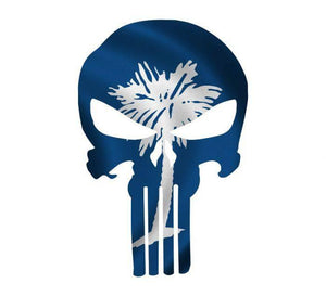 Punisher Skull South Carolina Flag Window Decal Sticker Graphic - Multiple Sizes - BuckUp Tactical