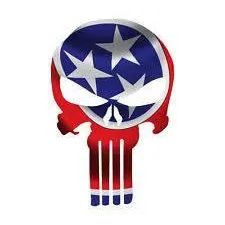 Punisher Skull Tennessee Flag Window Decal Sticker Graphic - Multiple Sizes.