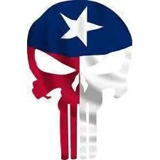 Punisher Skull Texas Flag Window Decal Sticker Graphic - Multiple Sizes.