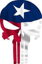 Punisher Skull Texas Flag Window Decal Sticker Graphic - Multiple Sizes - BuckUp Tactical