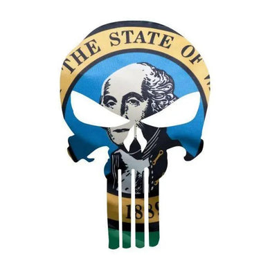 Punisher Skull Washington Flag Window Decal Sticker Graphic - Multiple Sizes.