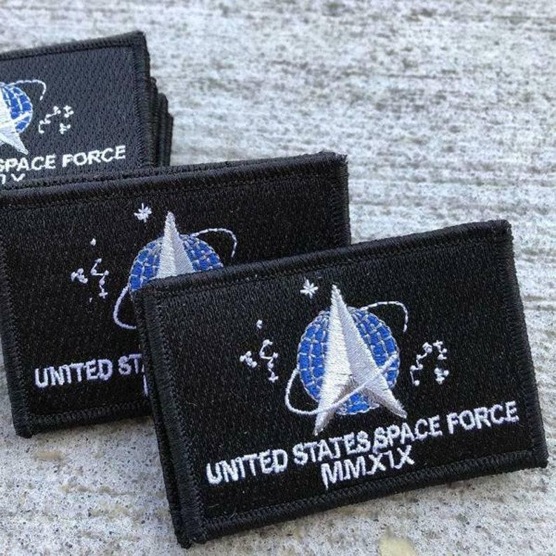 Space Force Seal Funny Morale Velcro Hook Backing 3x2
