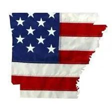 State of Arkansas Realistic American Flag Window Decal - Various Sizes.