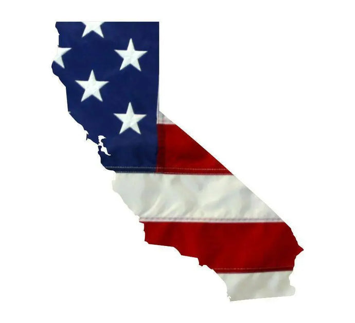 State of California Realistic American Flag Window Decal - Various Sizes.