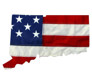 State of Connecticut Realistic American Flag Window Decal - Various Sizes - BuckUp Tactical