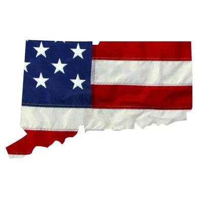 State of Connecticut Realistic American Flag Window Decal - Various Sizes.