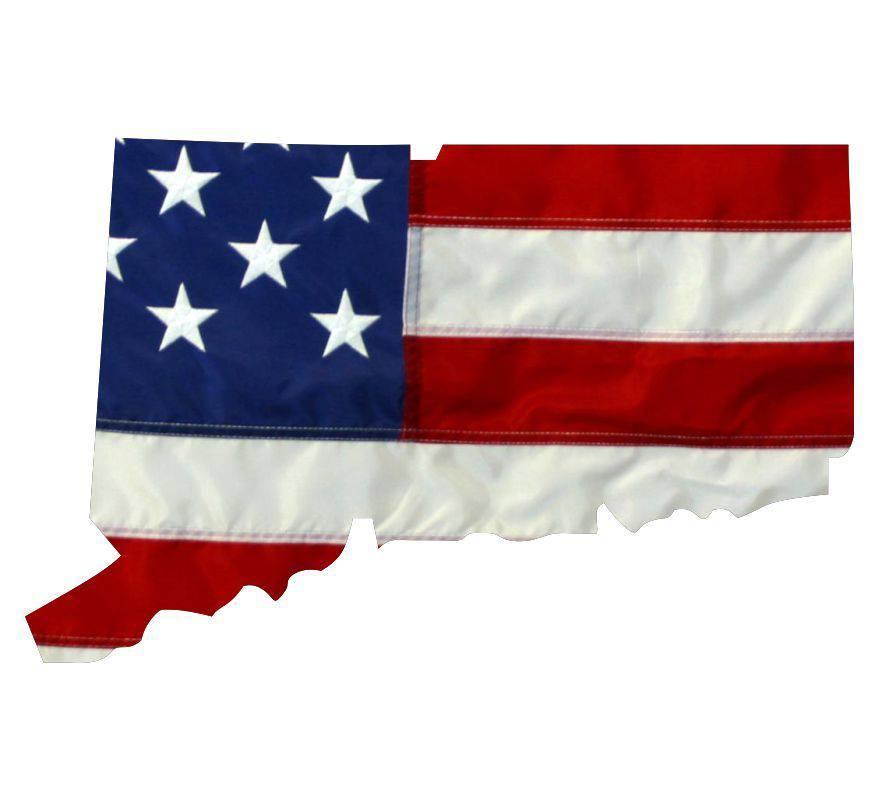 State of Connecticut Realistic American Flag Window Decal - Various Sizes - BuckUp Tactical