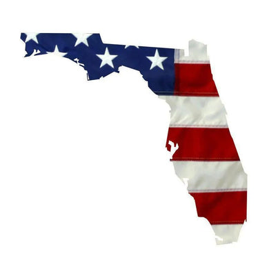 State of Florida Realistic American Flag Window Decal - Various Sizes.