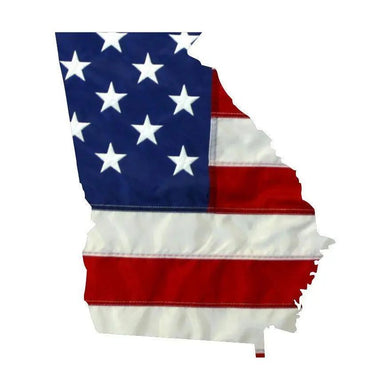 State of Georgia Realistic American Flag Window Decal - Various Sizes.