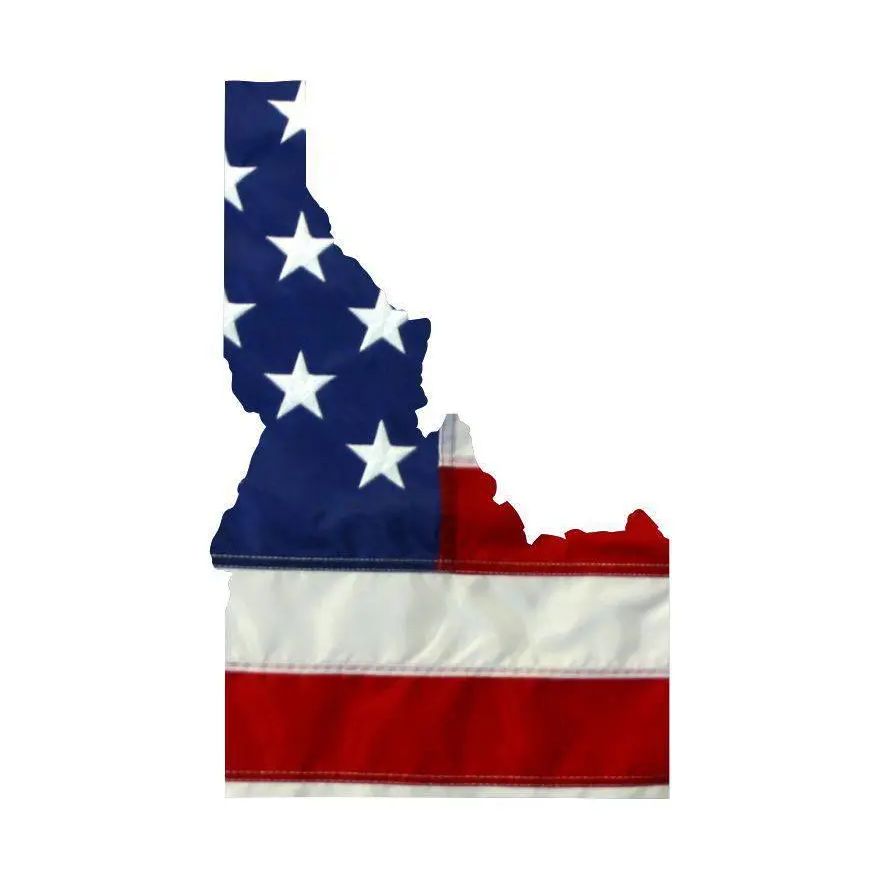 State of Idaho Realistic American Flag Window Decal - Various Sizes.