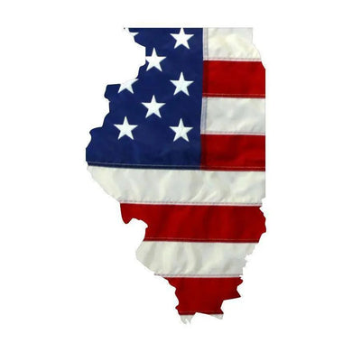 State of Illinois Realistic American Flag Window Decal - Various Sizes.