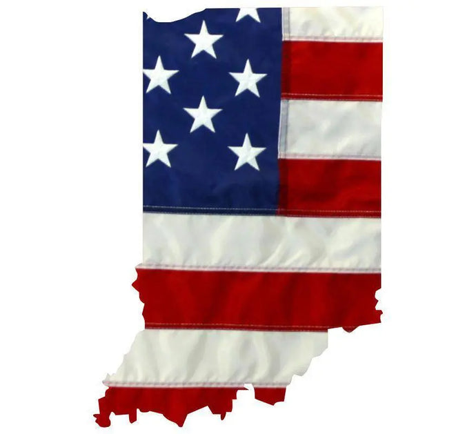 State of Indiana Realistic American Flag Window Decal - Various Sizes.