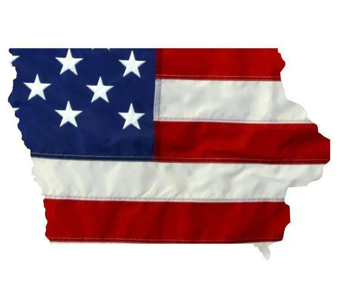 State of Iowa Realistic American Flag Window Decal - Various Sizes.