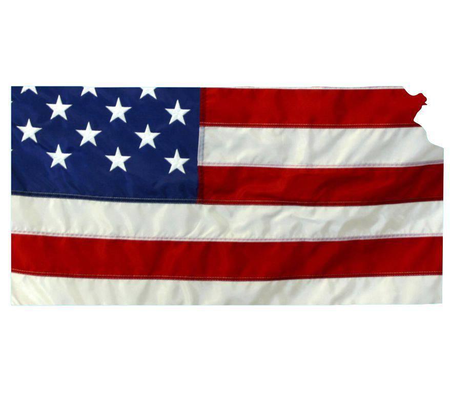 State of Kansas Realistic American Flag Window Decal - Various Sizes - BuckUp Tactical