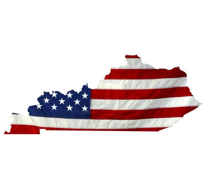 State of Kentucky Realistic American Flag Window Decal - Various Sizes - BuckUp Tactical