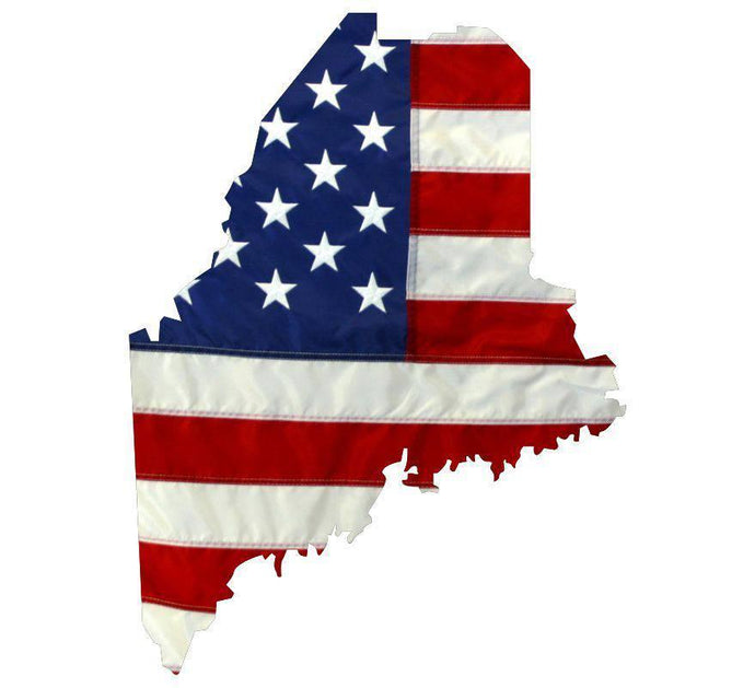 State of Maine Realistic American Flag Window Decal - Various Sizes - BuckUp Tactical