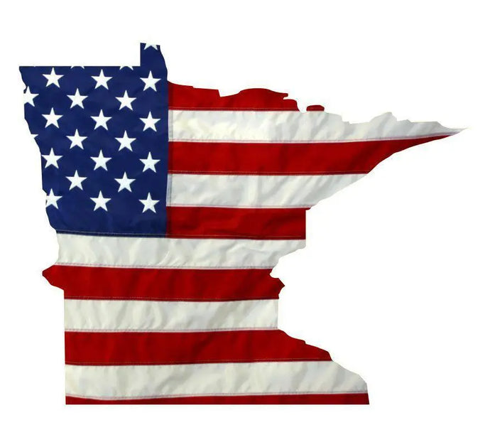 State of Minnesota Realistic American Flag Window Decal - Various Sizes.