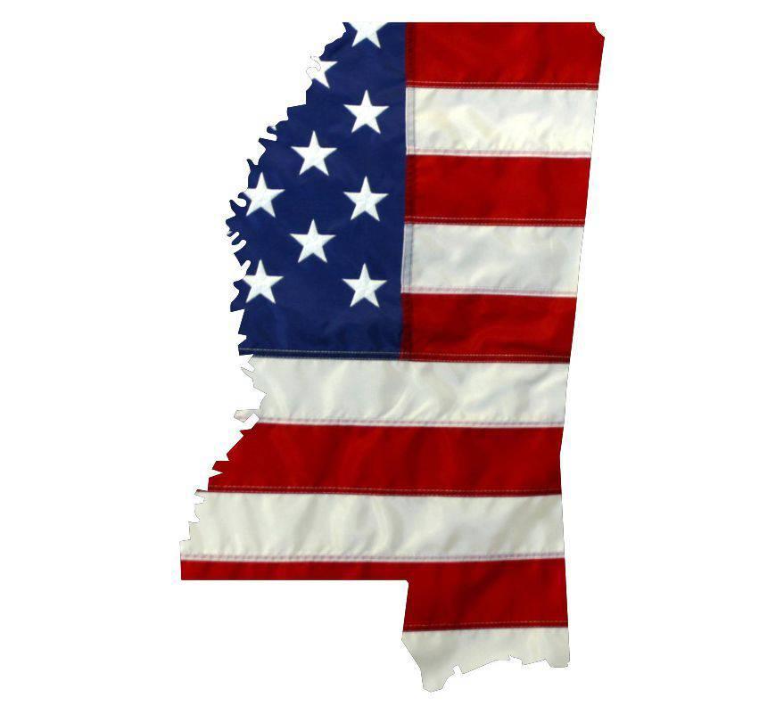 State of Mississippi Realistic American Flag Window Decal - Various Sizes - BuckUp Tactical