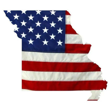 State of Missouri Realistic American Flag Window Decal - Various Sizes.