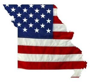 State of Missouri Realistic American Flag Window Decal - Various Sizes - BuckUp Tactical