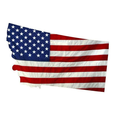 State of Montana Realistic American Flag Window Decal - Various Sizes.