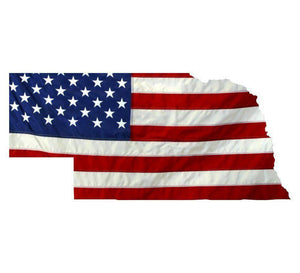 State of Nebraska Realistic American Flag Window Decal - Various Sizes - BuckUp Tactical
