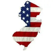 State of New Jersey Realistic American Flag Window Decal - Various Sizes.