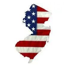 State of New Jersey Realistic American Flag Window Decal - Various Sizes.