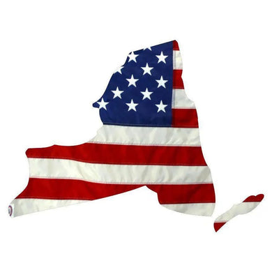 State of New York Realistic American Flag Window Decal - Various Sizes.