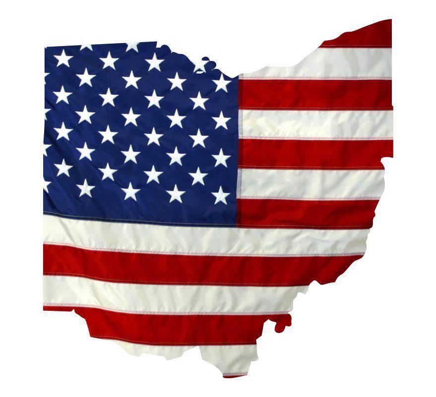 State of Ohio Realistic American Flag Window Decal - Various Sizes - BuckUp Tactical