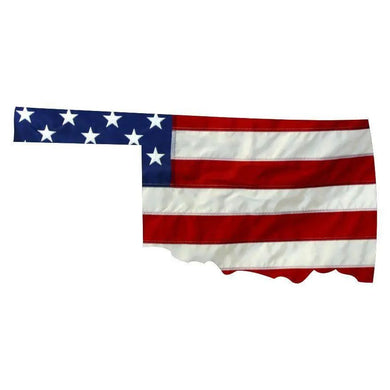 State of Oklahoma Realistic American Flag Window Decal - Various Sizes.