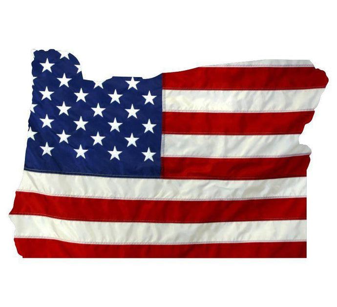 State of Oregon Realistic American Flag Window Decal - Various Sizes - BuckUp Tactical