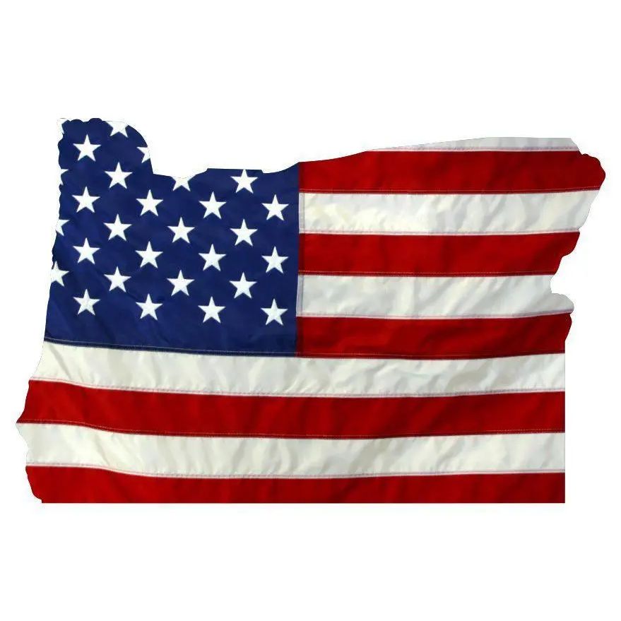 State of Oregon Realistic American Flag Window Decal - Various Sizes.