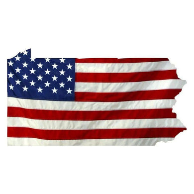 State of Pennsylvania Realistic American Flag Window Decal - Various Sizes.