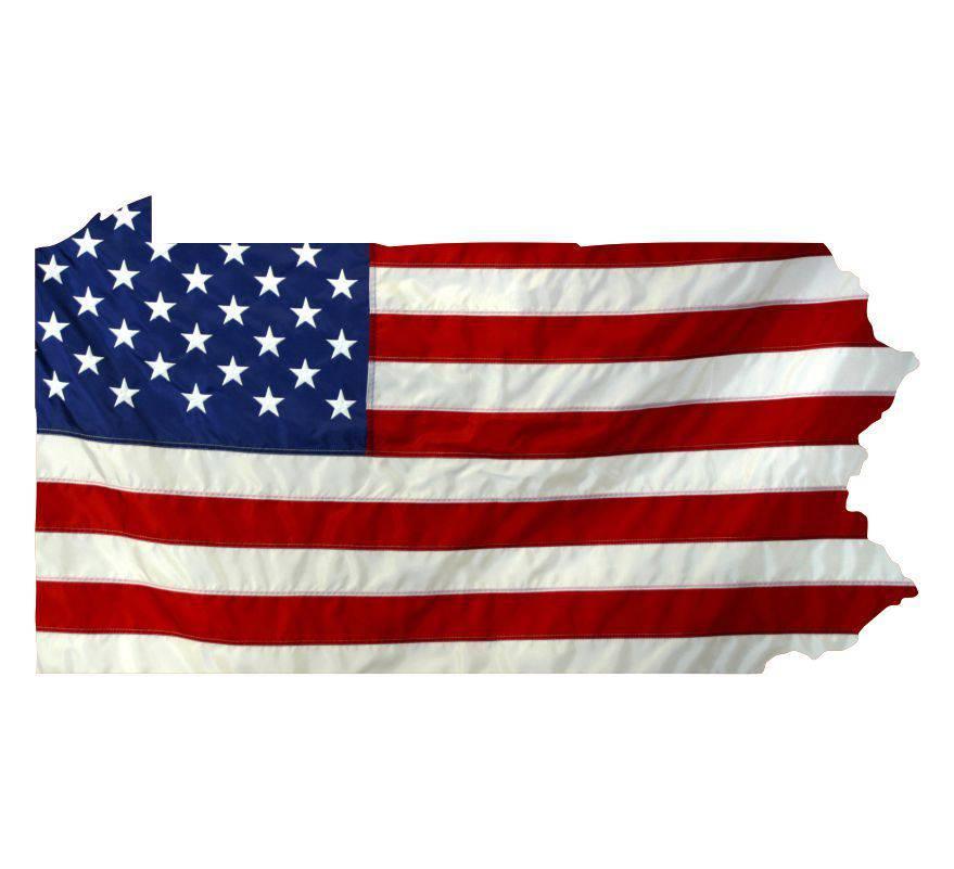 State of Pennsylvania Realistic American Flag Window Decal - Various Sizes - BuckUp Tactical