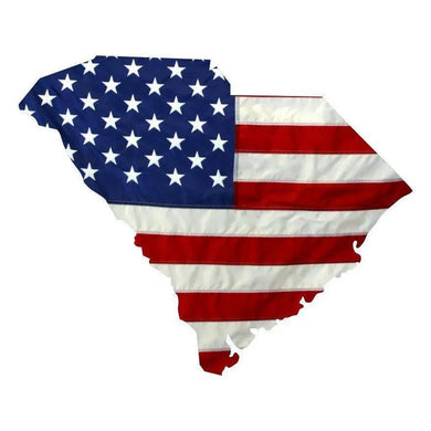 State of South Carolina Realistic American Flag Window Decal - Various Sizes.