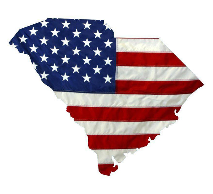 State of South Carolina Realistic American Flag Window Decal - Various Sizes - BuckUp Tactical