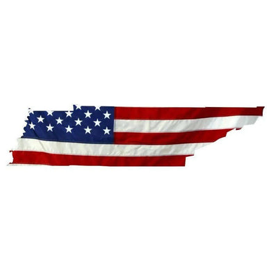 State of Tennessee Realistic American Flag Window Decal - Various Sizes.