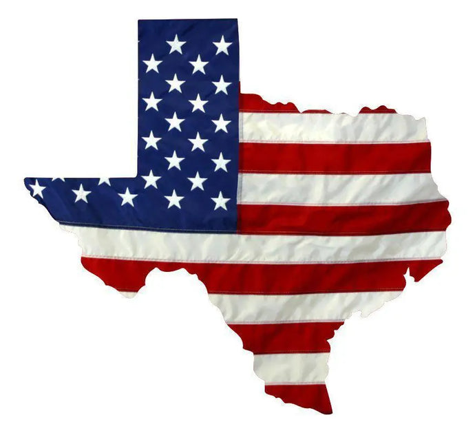 State of Texas Realistic American Flag Window Decal - Various Sizes.