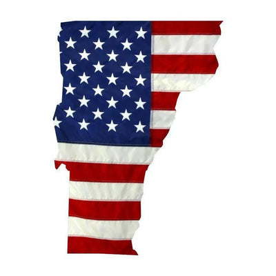 State of Vermont Realistic American Flag Decal - Various Sizes.