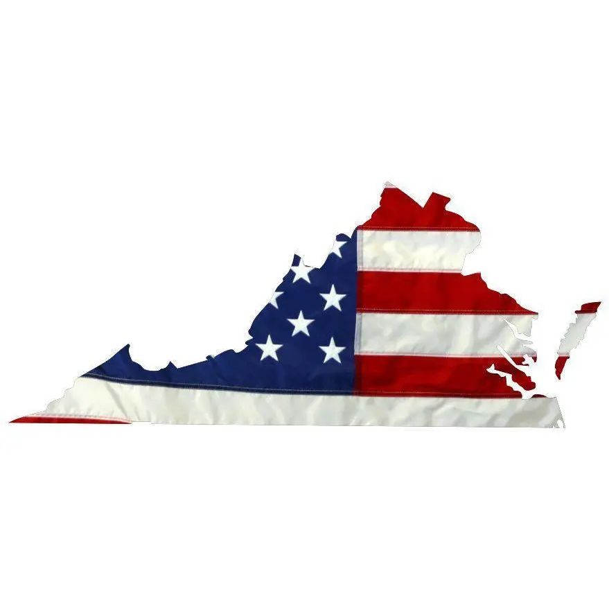 State of Virginia Realistic American Flag Window Decal - Various Sizes.