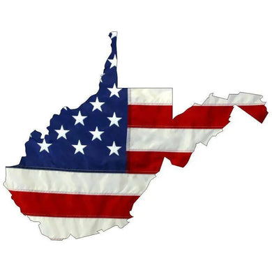 State of West Virginia Realistic American Flag Window Decal - Various Sizes.