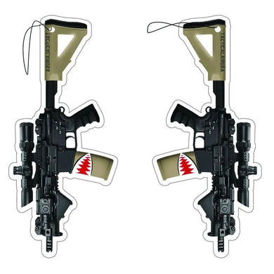 TACTICAL TAN AND BLACK M4 SBR SHARK AIR FRESHENER.