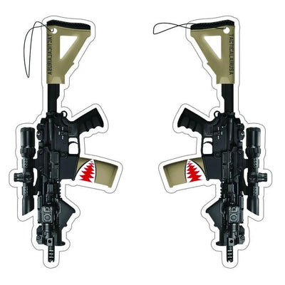 TACTICAL TAN AND BLACK M4 SBR SHARK AIR FRESHENER.