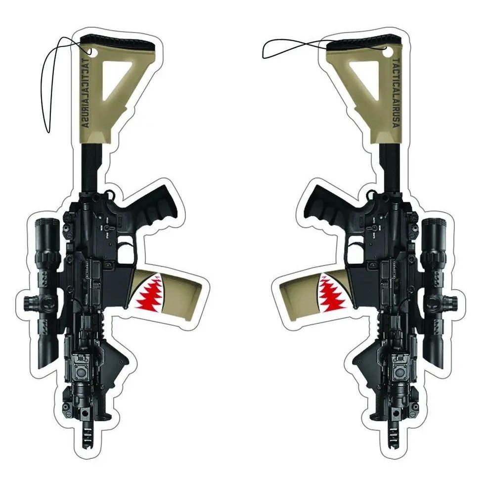 TACTICAL TAN AND BLACK M4 SBR SHARK AIR FRESHENER.