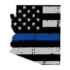 Thin Blue line decal - State of Arizona Grey Tattered Flag Decal - Various Sizes.