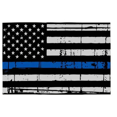 Thin Blue line decal - State of Colorado Thin Blue Line Grey tattered Flag Decal - Various Sizes.