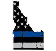 Thin Blue line decal - State of Idaho Grey Tattered Flag Decal - Various Sizes - BuckUp Tactical