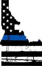 Thin Blue line decal - State of Idaho Tattered Flag Decal - Various Sizes - BuckUp Tactical