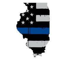 Thin Blue line decal - State of Illinois Grey Tattered Flag Decal - Various Sizes - BuckUp Tactical